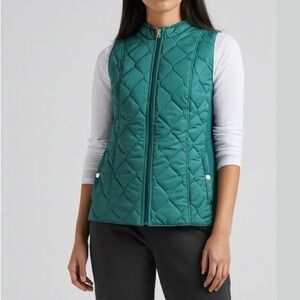 NWT Emerald Green Quilted Vest by Kim Rogers Women’s Medium winter après-ski New